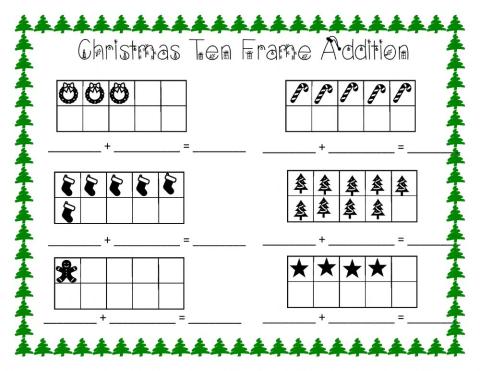 Christmas Ten Frame Addition