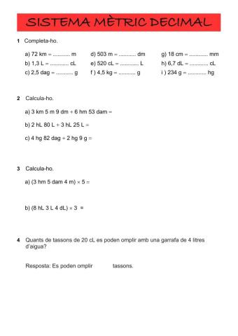 Sistema mètric decimal