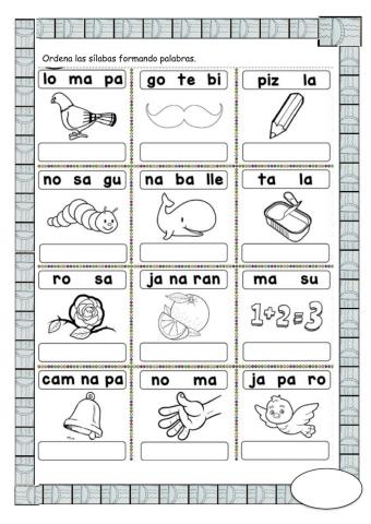 Ordenar silabas 16-12