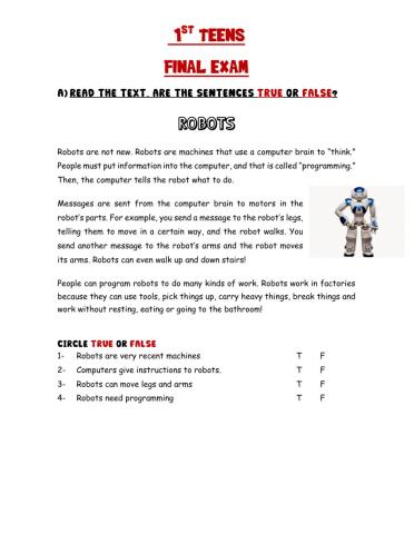 1st teens final exam