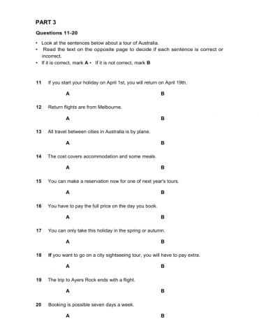 Reading part 3 book 2 test 1