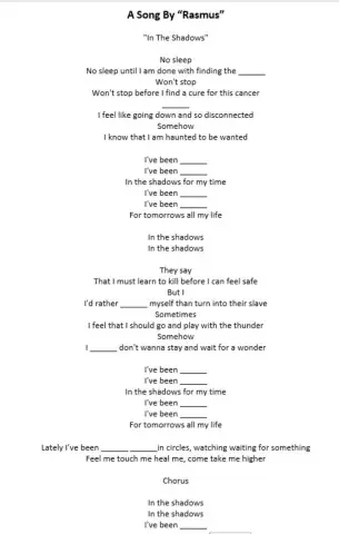Present perfect continuous song