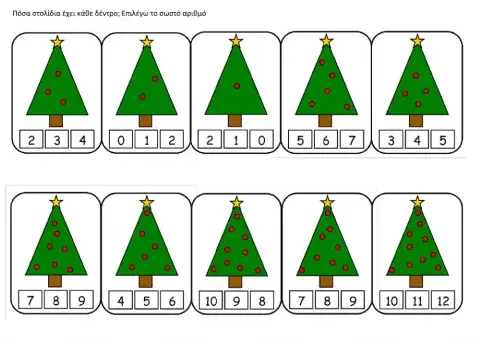 Πόσα στολίδια έχει το κάθε δεντράκι-
