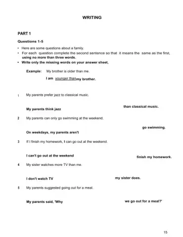 Book 2 test 1 writing