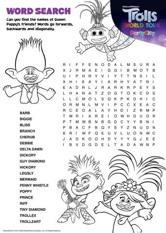 Trolls 2 - Wordsearch
