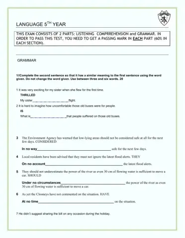 Grammar and listening