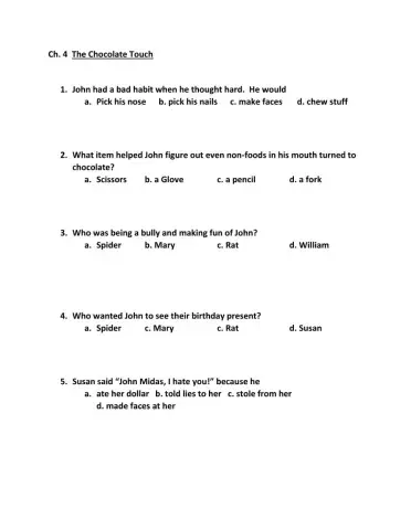 Ch. 4 The Chocolate Touch