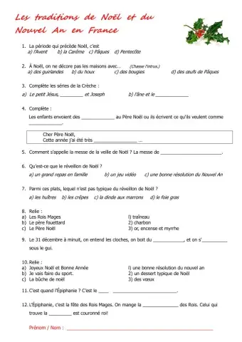 Les  traditions  de  Noël  et  du  Nouvel  An  en  France