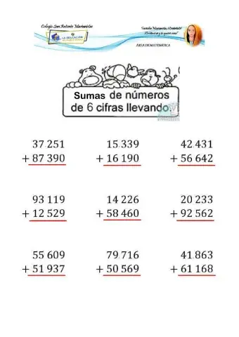 Sumas y restas de 6 cifras