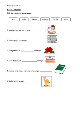 Bahasa melayu tahun 2 - kata adjektif
