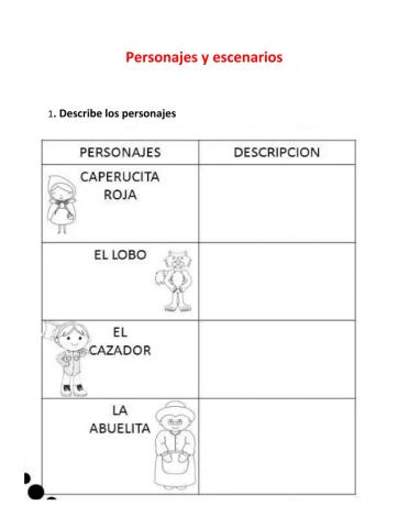 Personajes y escenarios