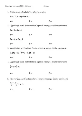 Lineárne rovnice