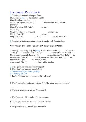 Language Revision 4