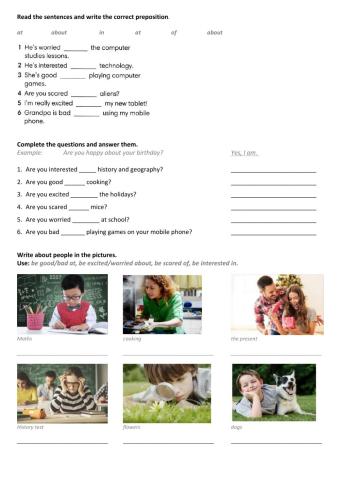 Adjectives and prepositions