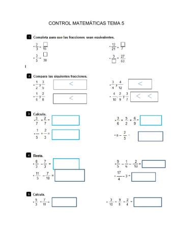 Operaciones con fracciones