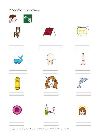 Escriure paraules amb b-d. (amb so)