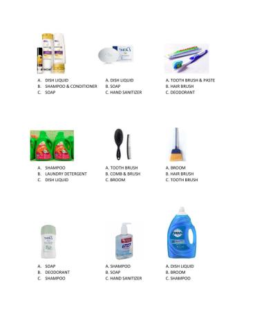 Identifying Cleaning Supplies