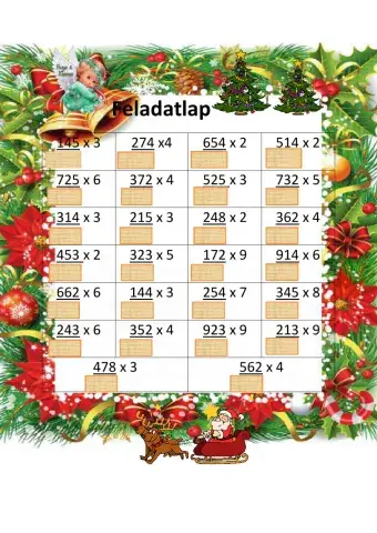 Háromjegyű term. sz. szorzása egyjegyűvel