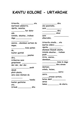 Kantu kolore-Urtaroak