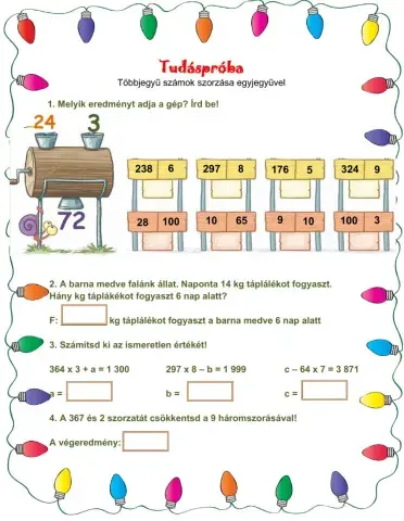 Többjegyű számok szorzása