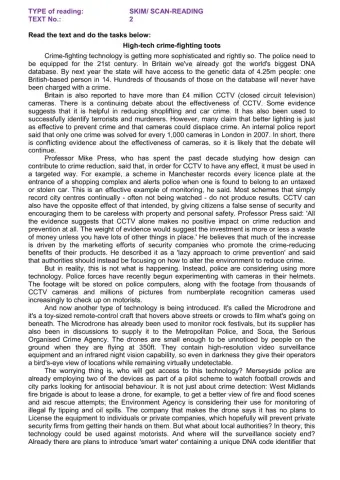 Reading part 3 text 3