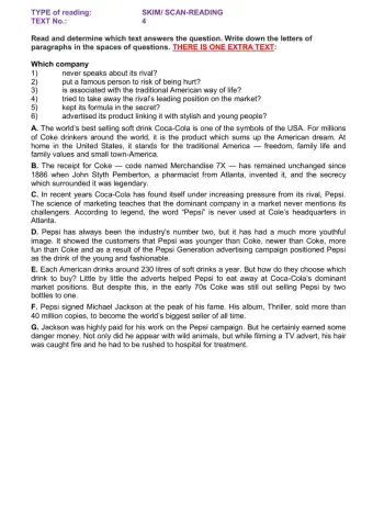 Reading part 3 text 4