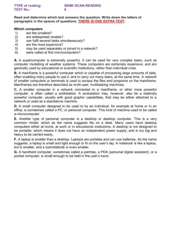 Reading part 3 text 6