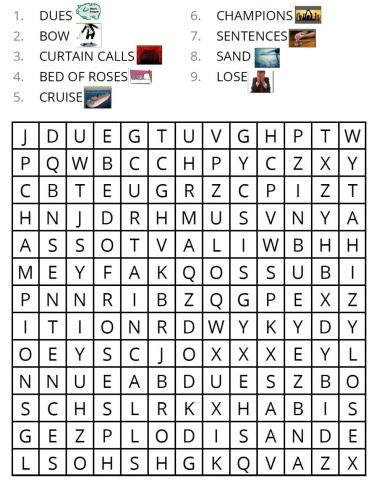 We Are the Champions (WORDSEARCH)