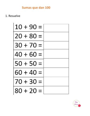 Sumas que dan 100