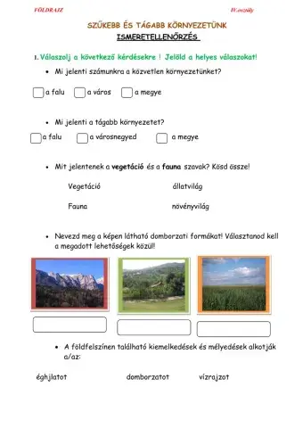 Közvetlen környezetünk