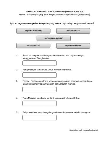 Latihan 3 TMK Tahun 5 2020