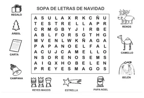 Sopa de letras: Adviento