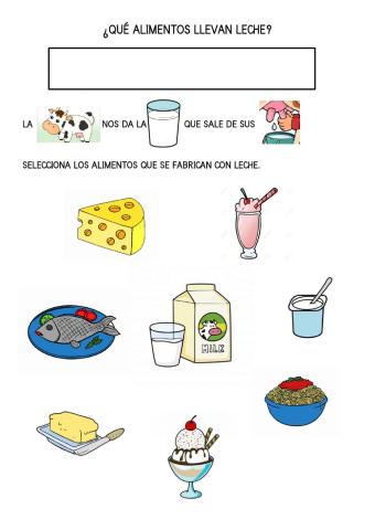 Alimentos que llevan leche