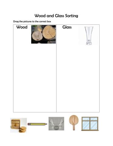 Sorting glass and wood