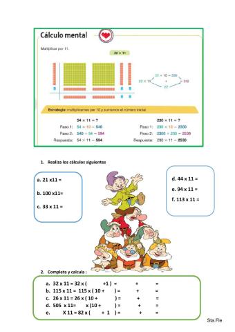 Calculo mental por 11