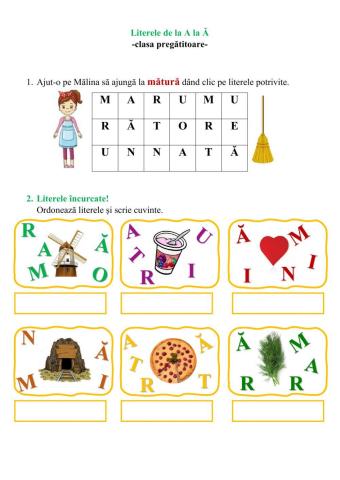 Literele de la A la Ă