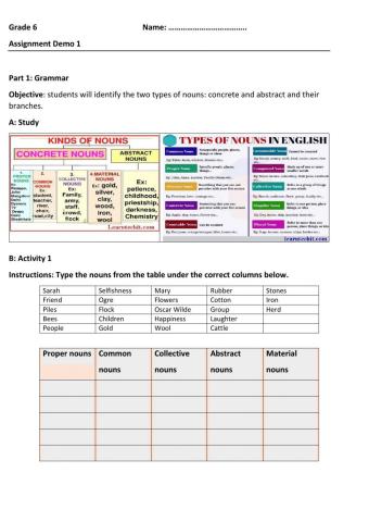 Class Assessment 1 Grade 6