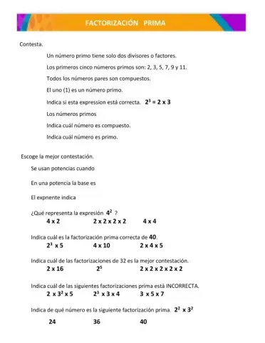 Factorización prima
