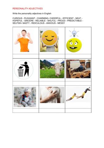 Personality Adjectives