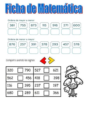 Orden, comparacion y descomposicion de numeros