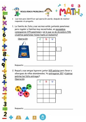 Problemas con adiciones y sustracciones