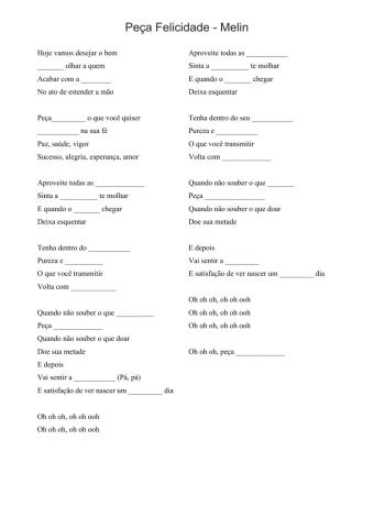Melin - Peça Felicidade