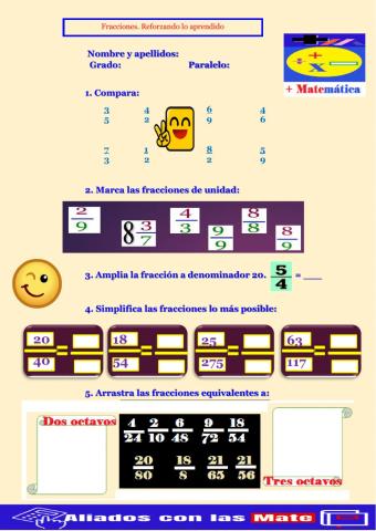 Fracciones. Reforzando lo aprendido. 