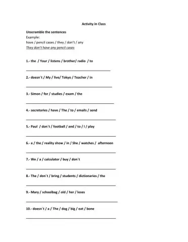 Simple Present: Affirmative & Negatives sentences