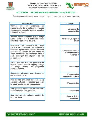 Programacion orientada a objetos