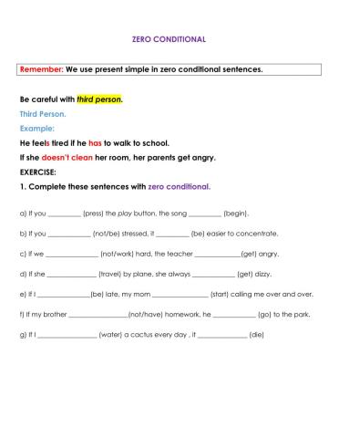 Zero conditional