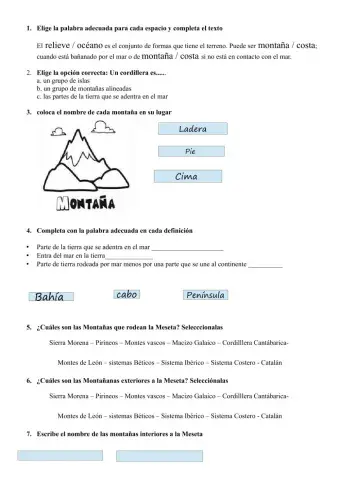 El relieve de españa