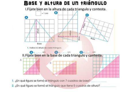 Base y altura de triángulos