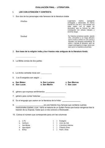 Examen de literatura