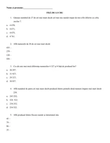 Fișă de lucru